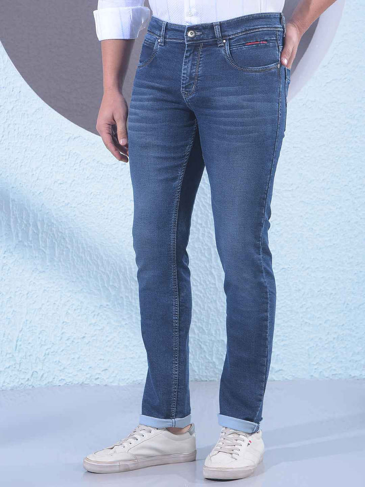 Vibrant Blue Stretchable Jeans