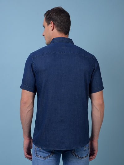 Blue 100% Cotton Denim Shirt