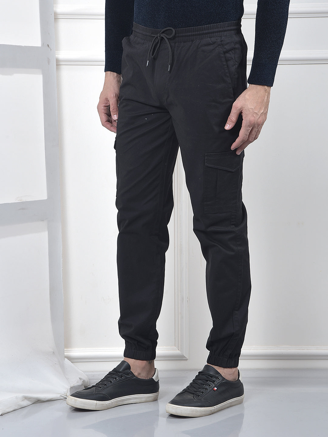 Chic Black Cargo Joggers