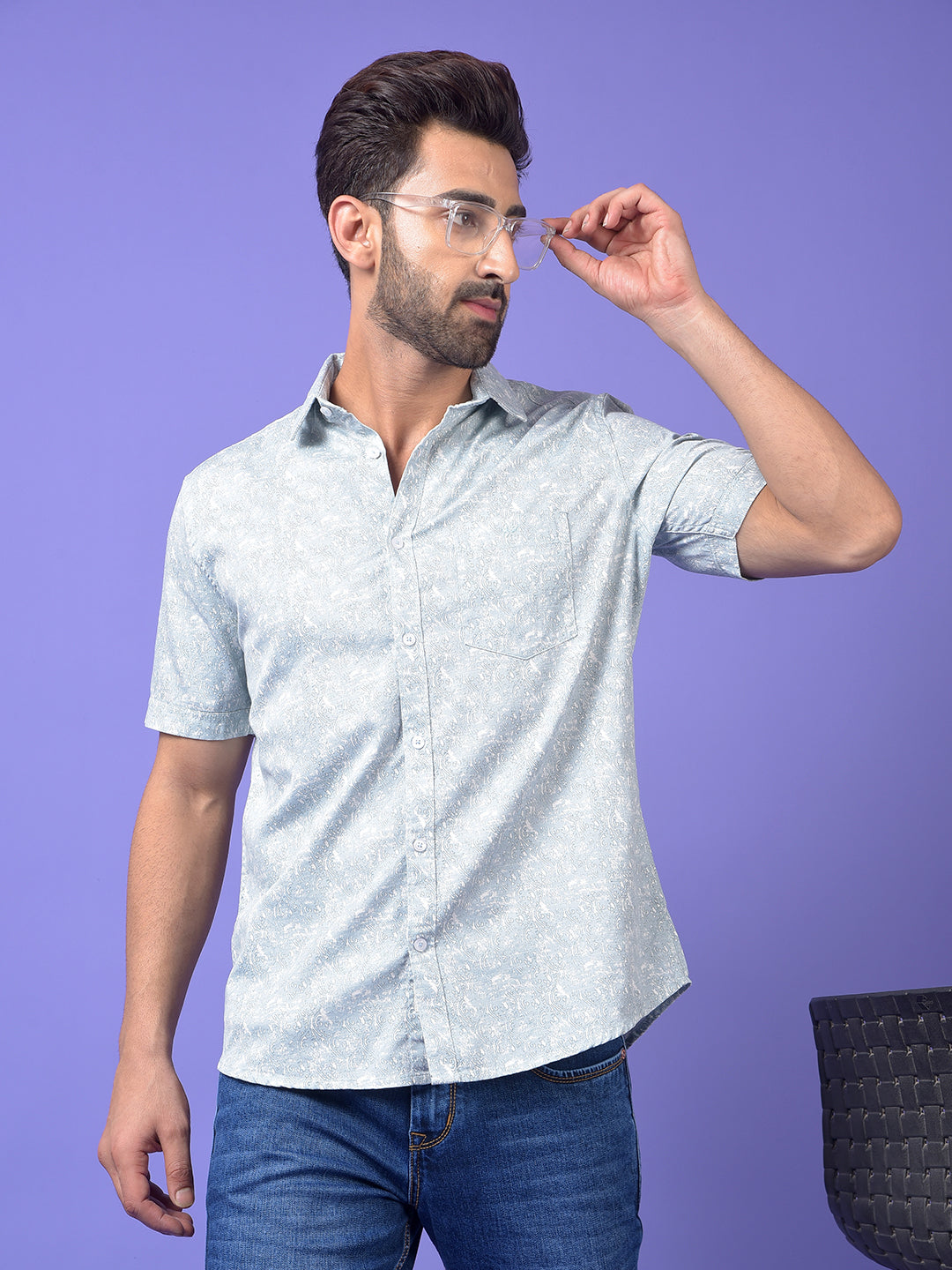 Blue Printed Shirt