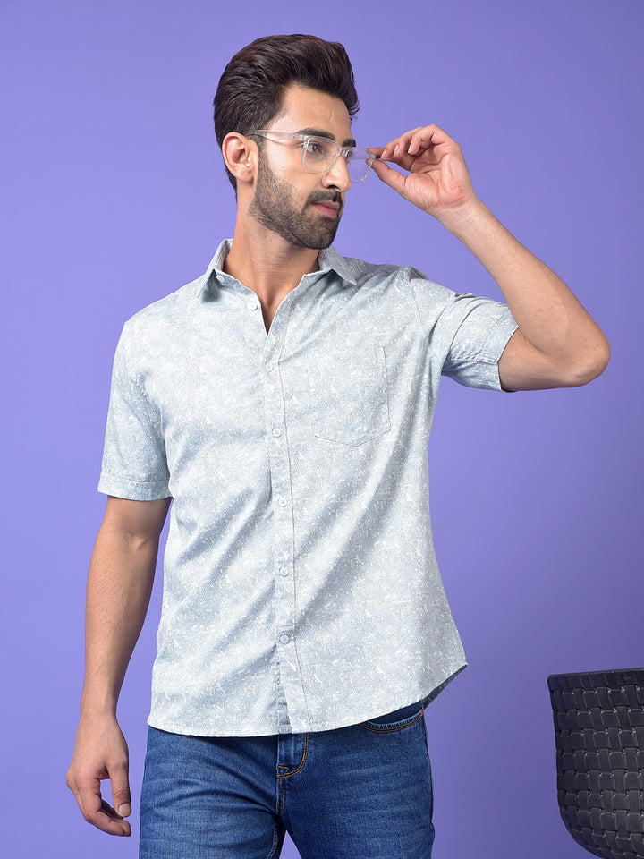 Blue Printed Shirt