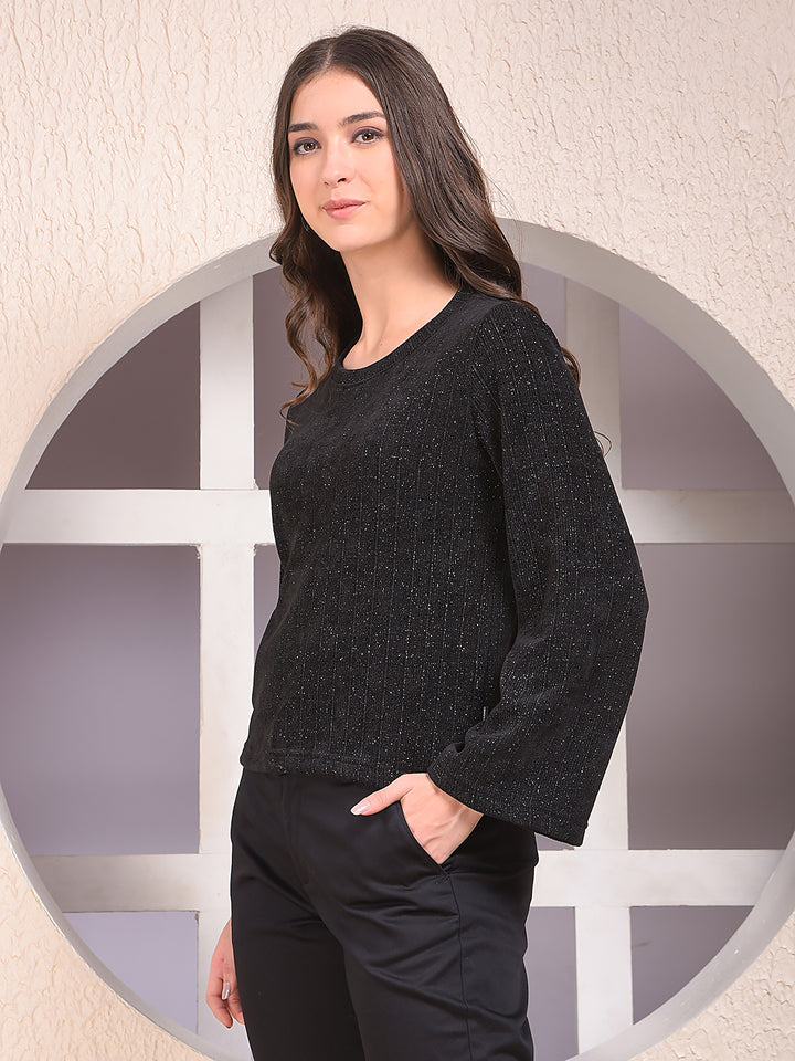 Black Vertical Stripes Top