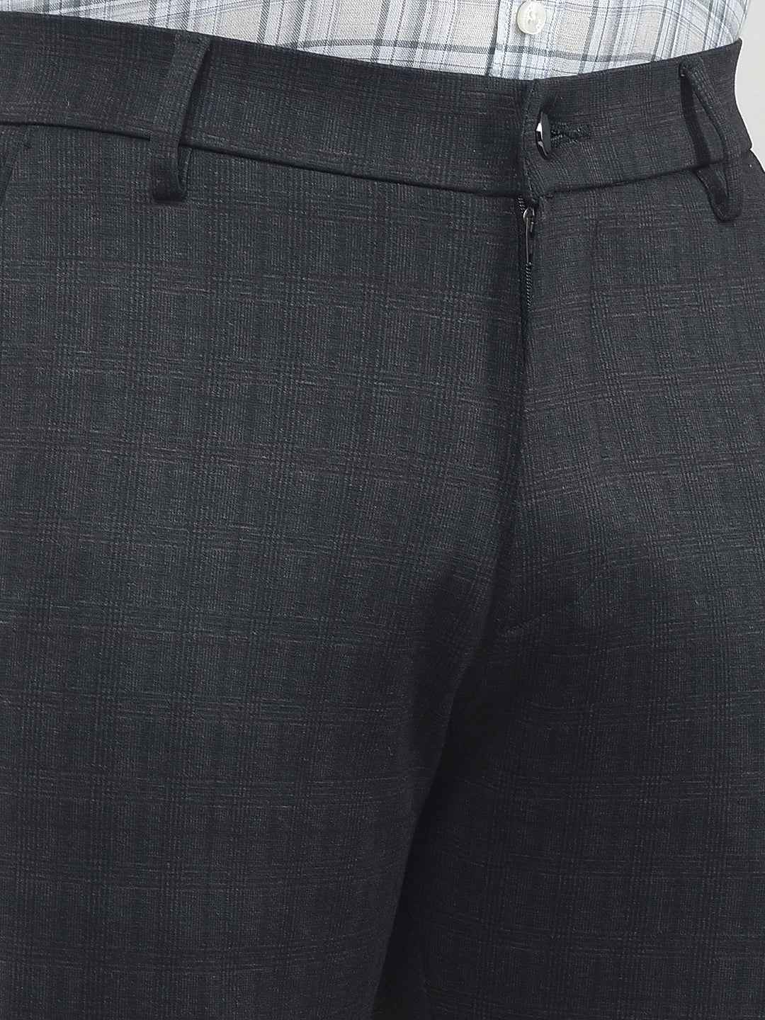 Brown Checked Knitted Trousers