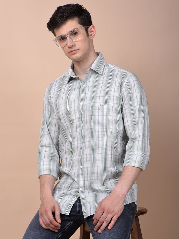 Green Checked 100% Cotton Shirt