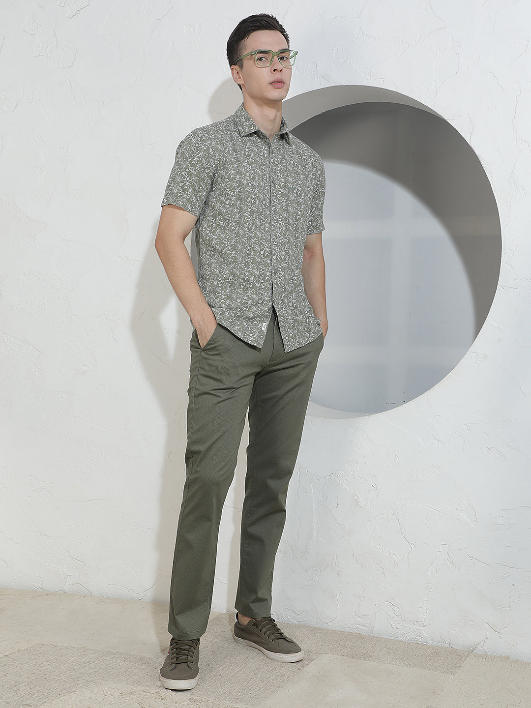 Signature Moss Olive Straight Trousers