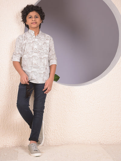 Vivid Brown Printed Kurta