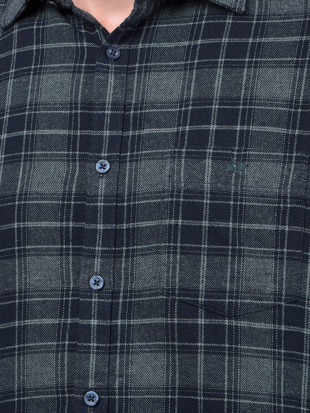 Green Checked 100% Cotton Shirt