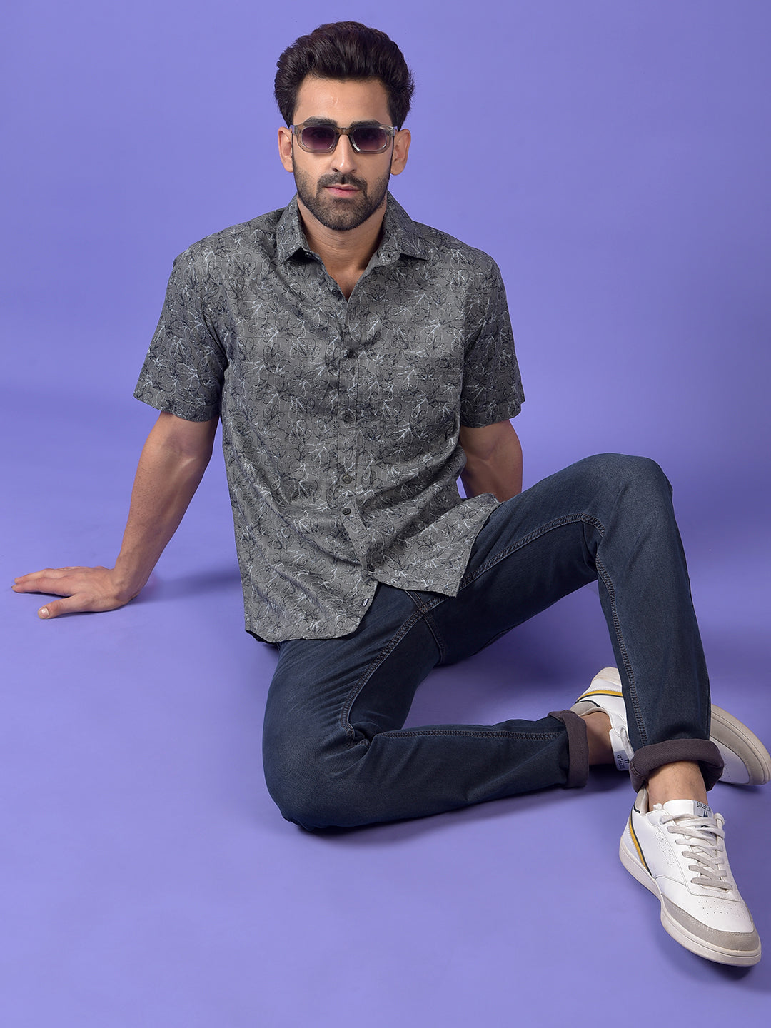 Green Floral Print Shirt