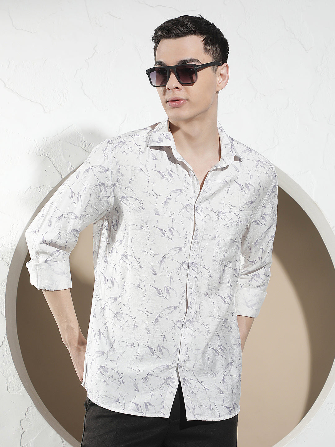 Purple Floral Print Shirt