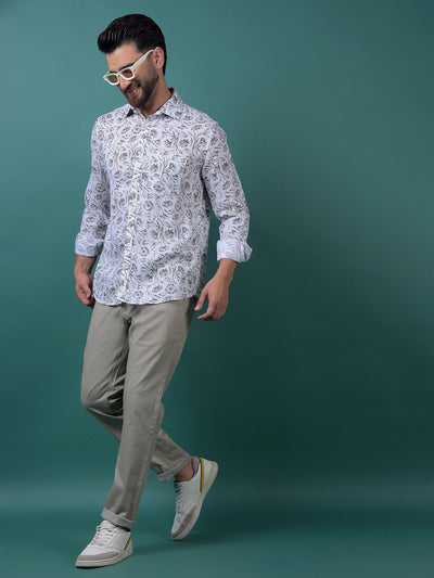 Grey Printed Trousers