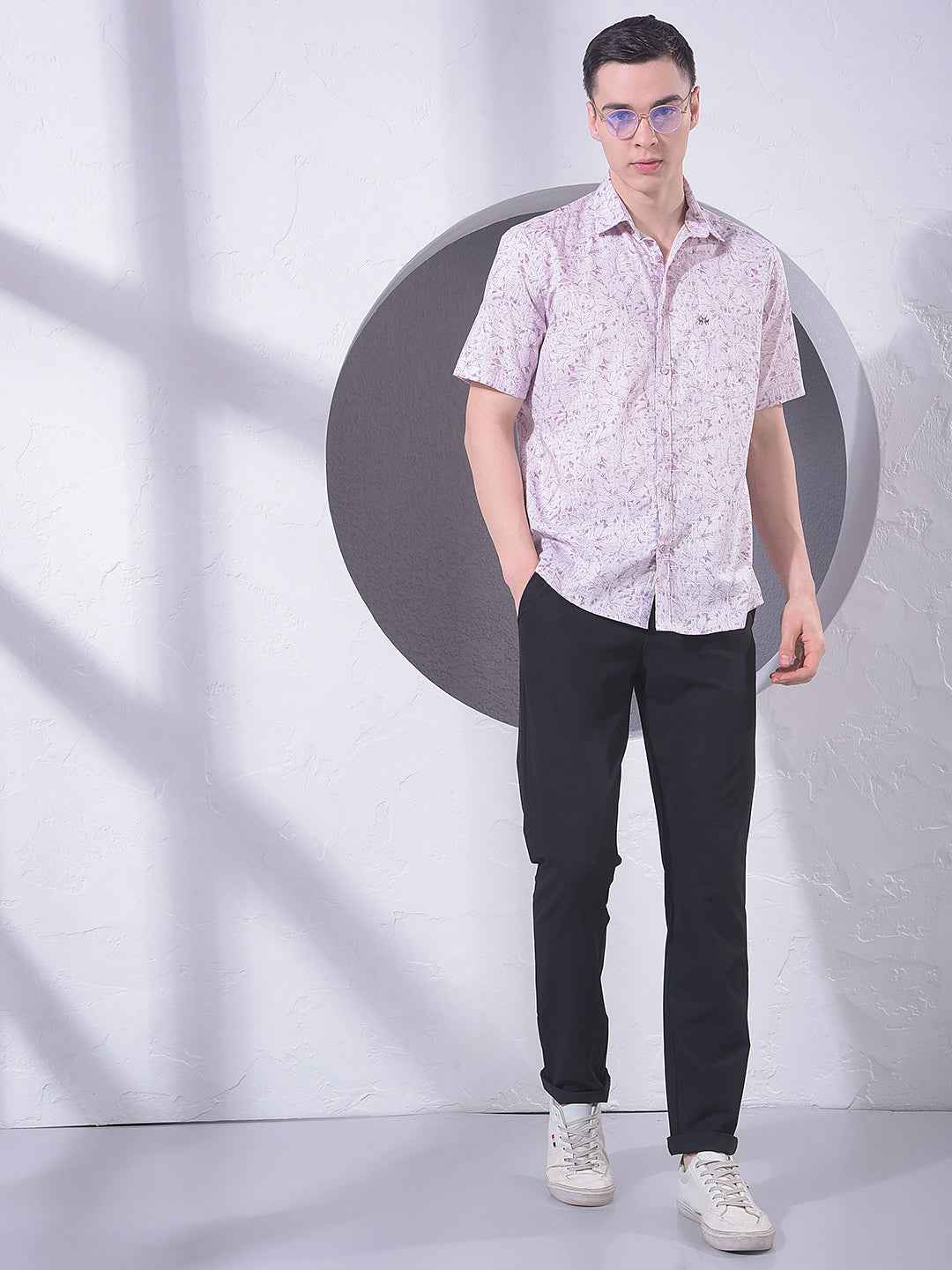 Pink Floral Print Shirt