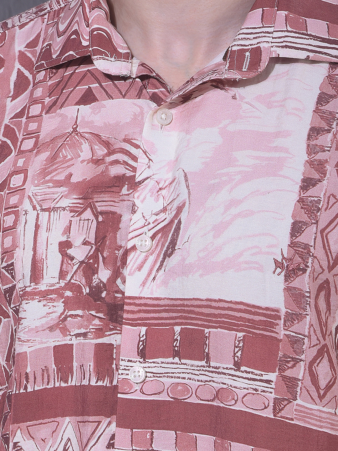 Rust Brown Heritage Print Shirt