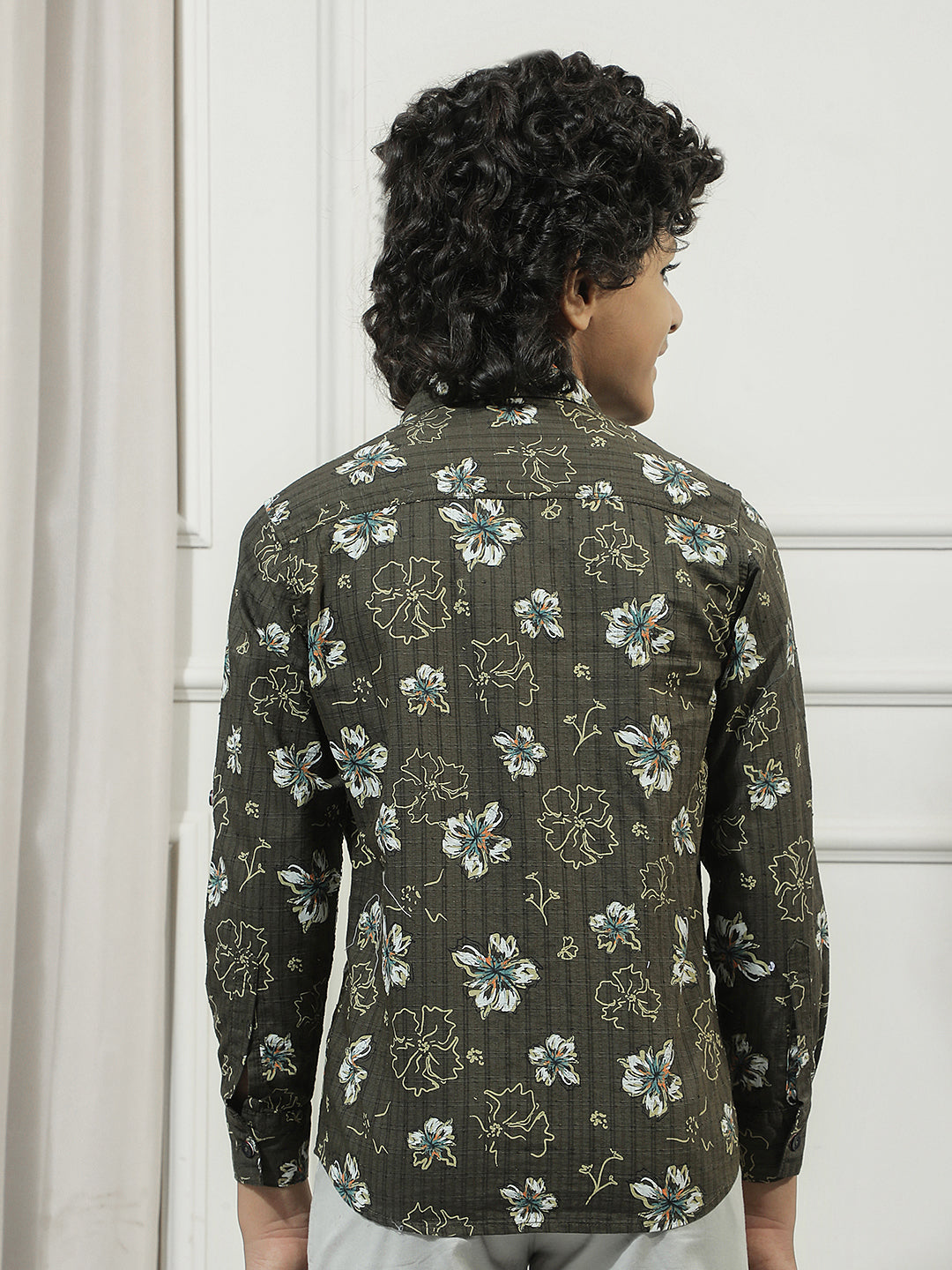 Green Floral Print Shirt