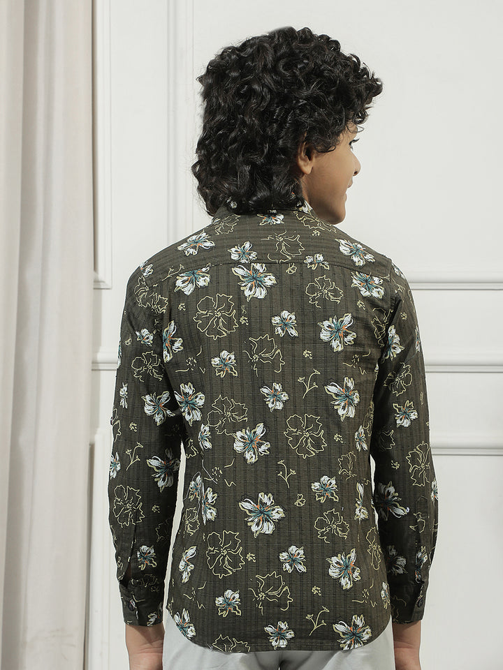 Green Floral Print Shirt