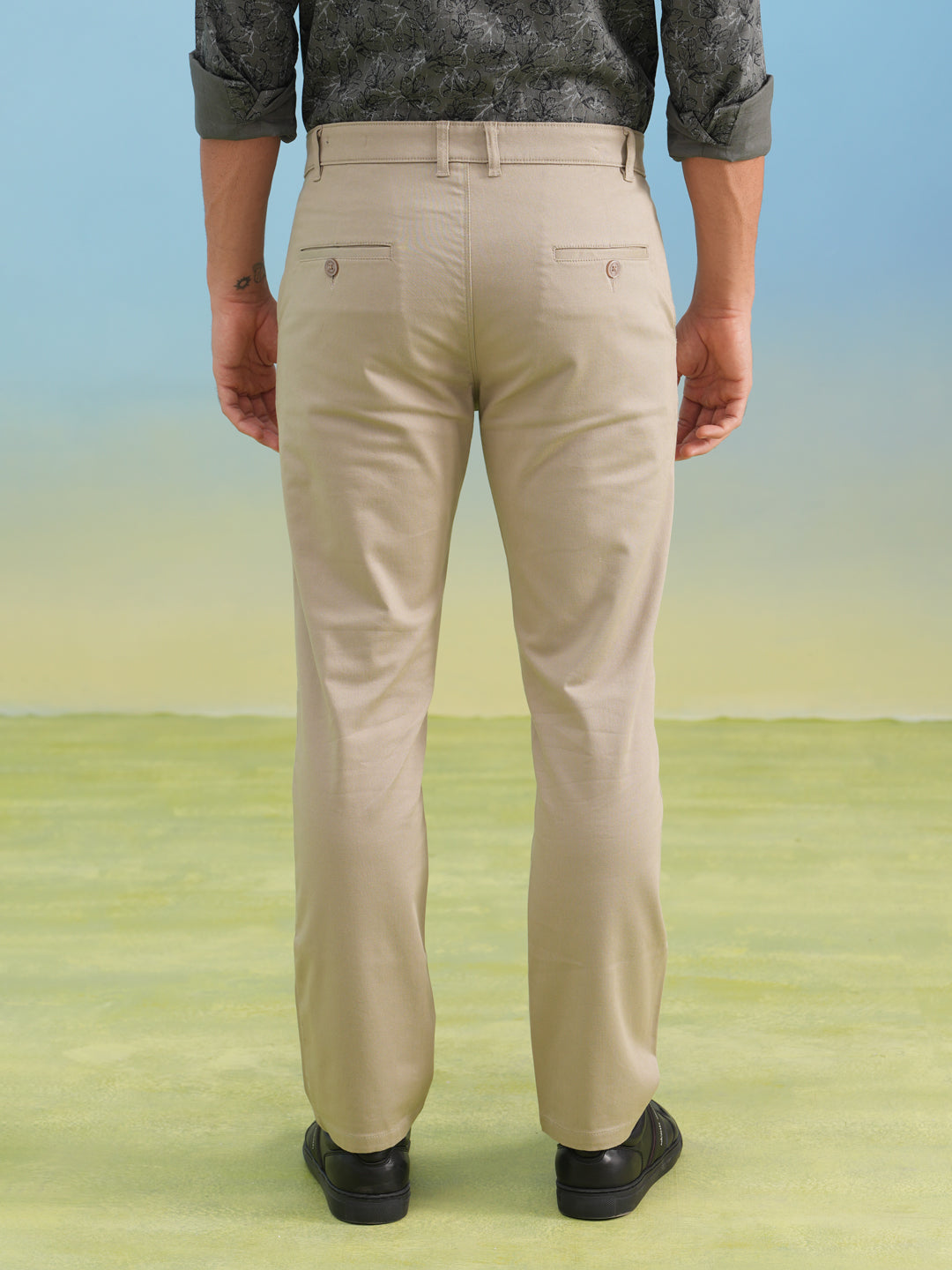 Contemporary Straight Dobby Trousers