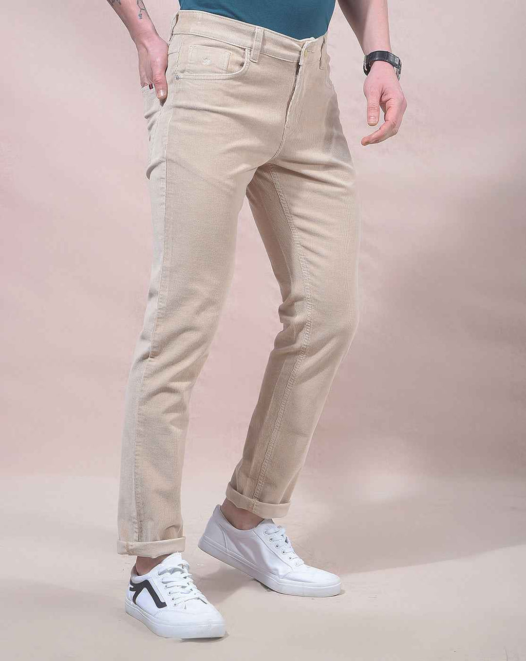 Ridge Beige Corduroy Trousers