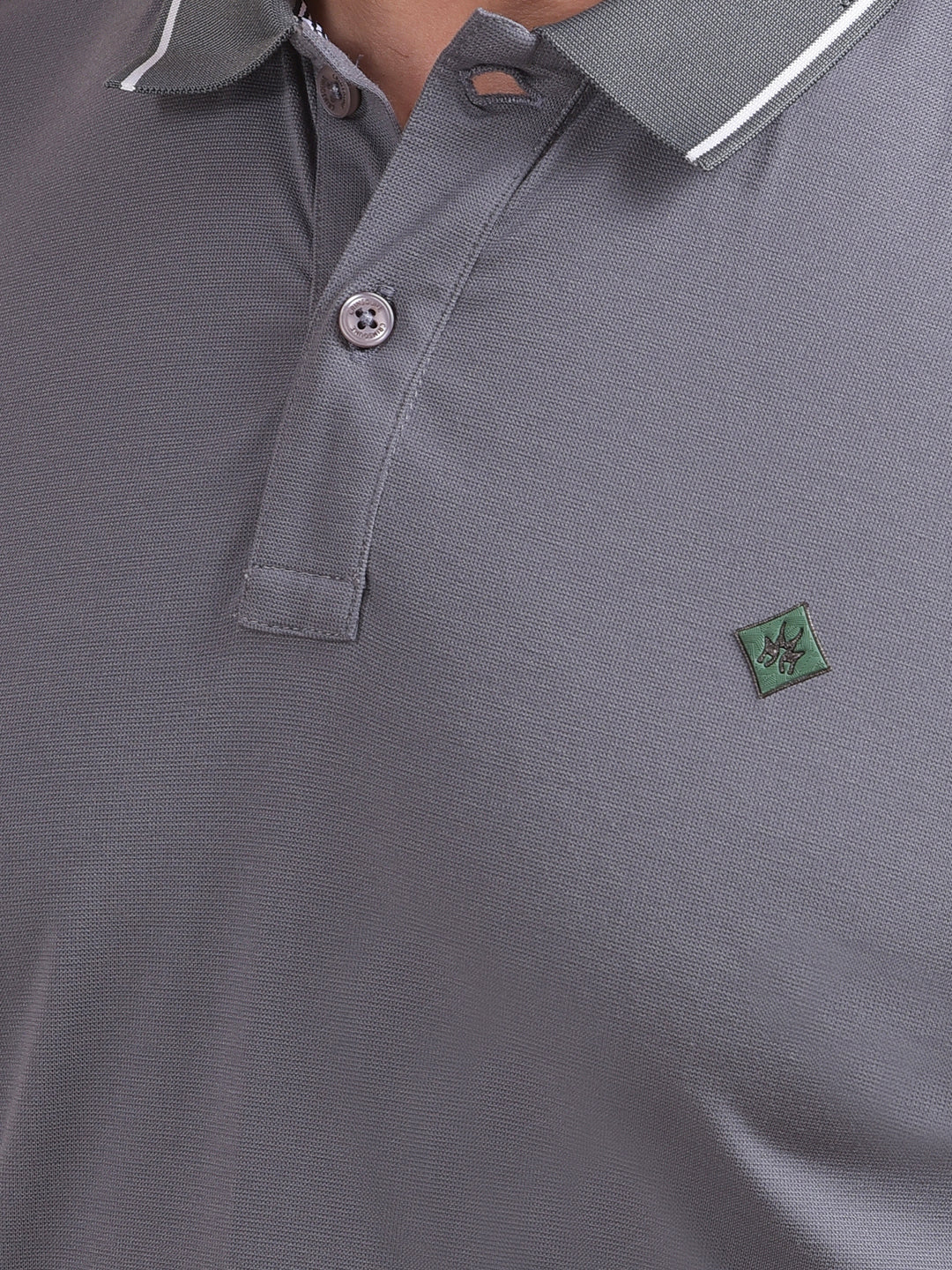 Grey Polo Neck T-Shirt