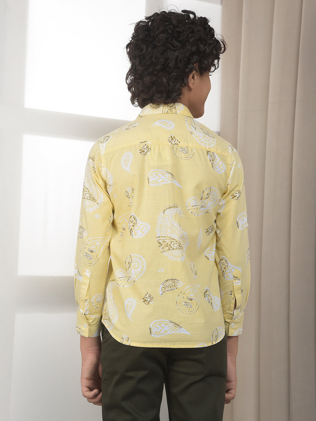 Yellow Botanical Print Shirt