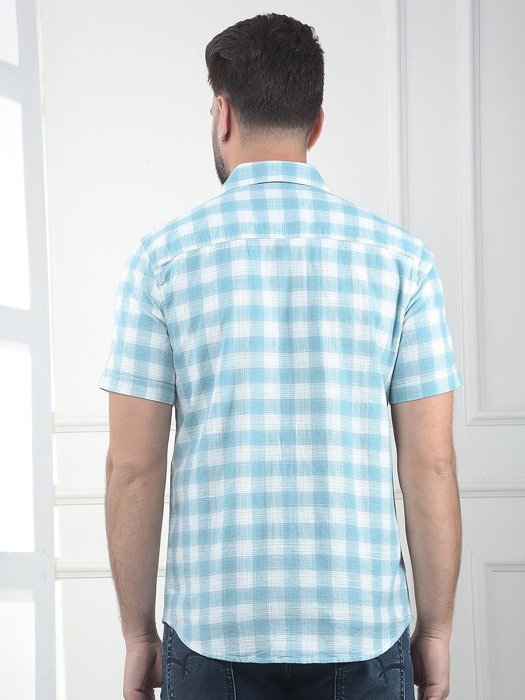 Forest Green Checked 100% Cotton Shirt