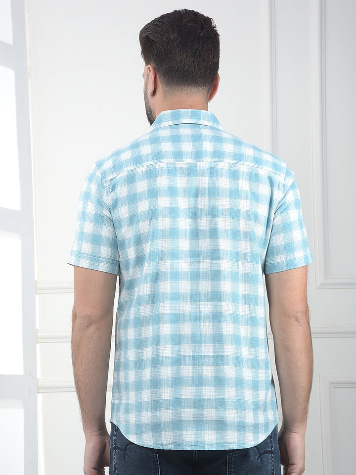 Forest Green Checked 100% Cotton Shirt