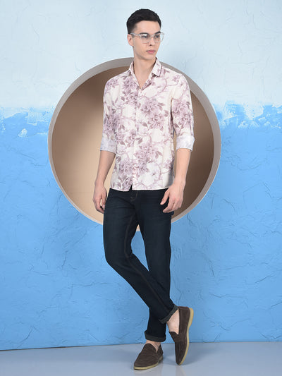 Purple Floral Print Shirt