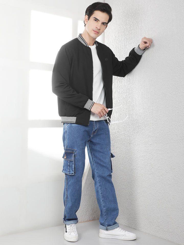 Minimalist Midnight Black Puffer Jacket