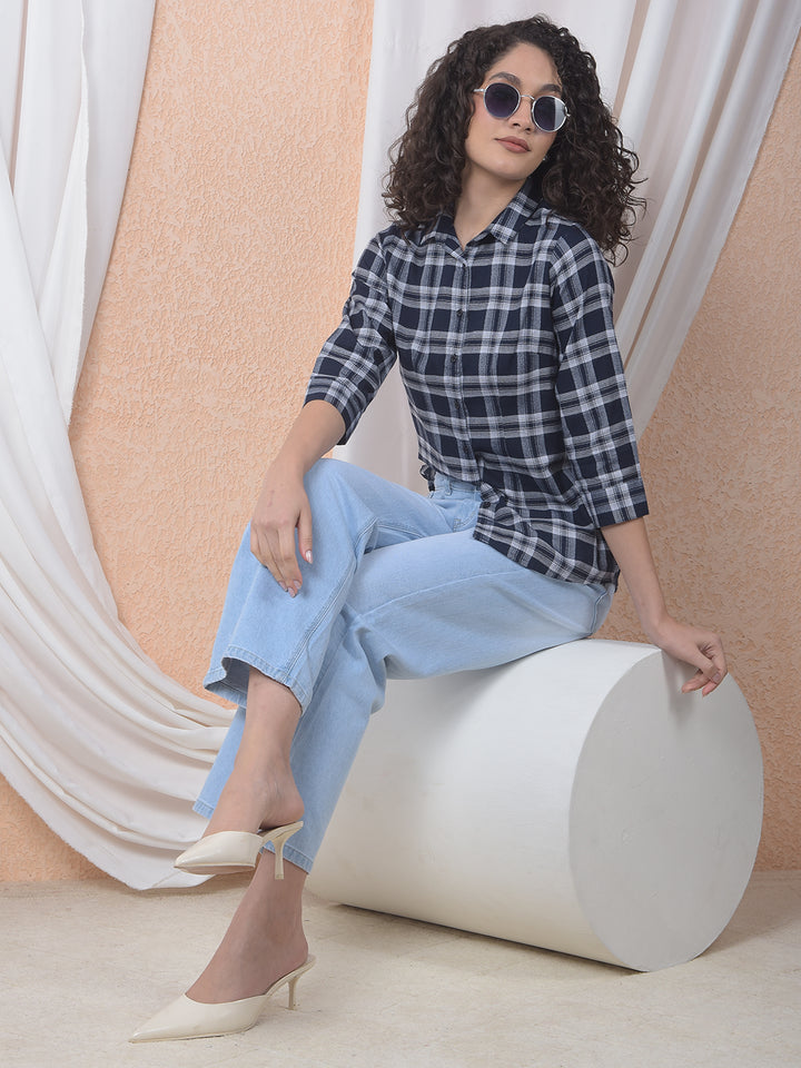 Midnight Plaid Checked Black Shirt