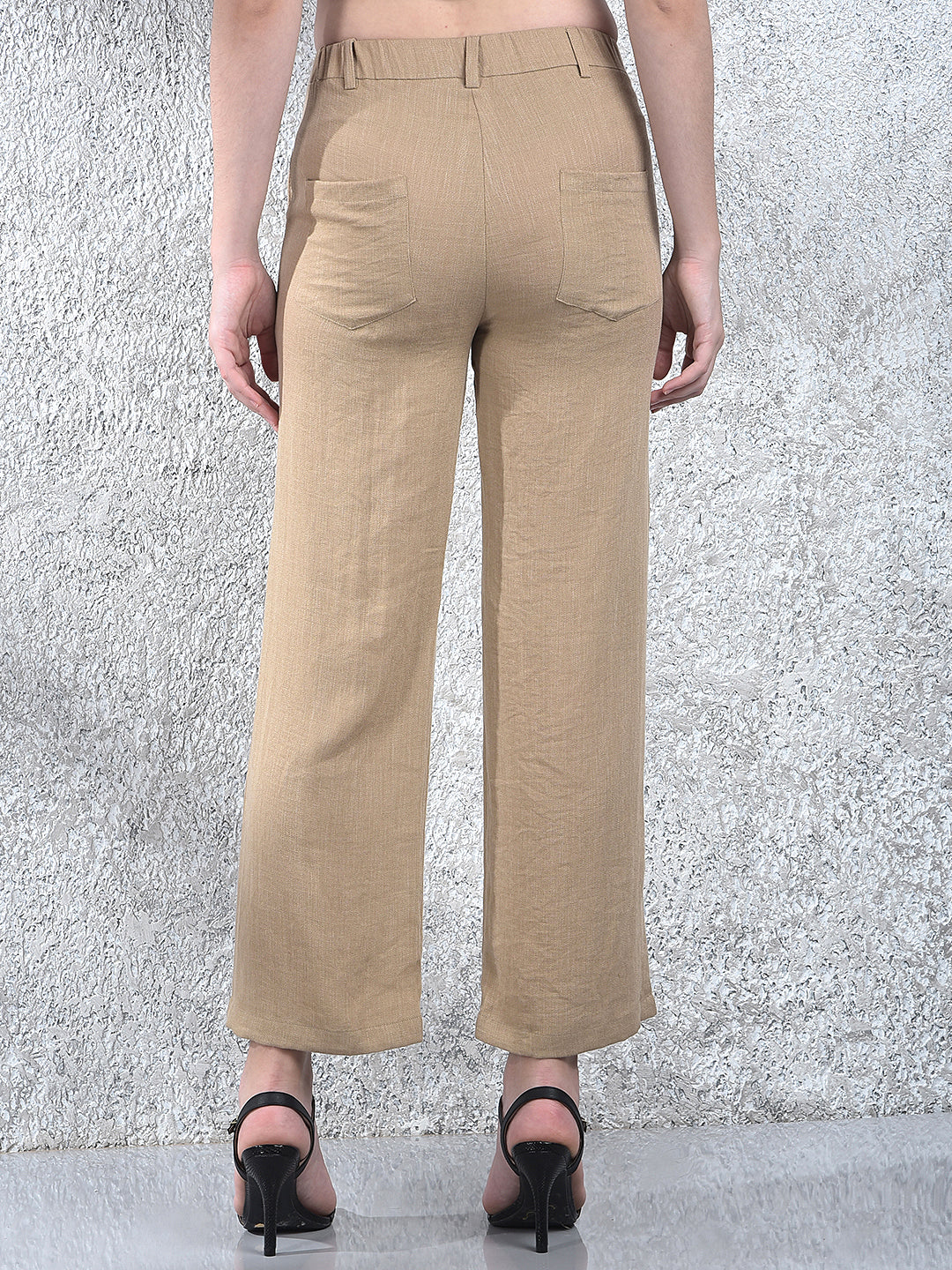 Sandstone Linen Wide-Leg Pants