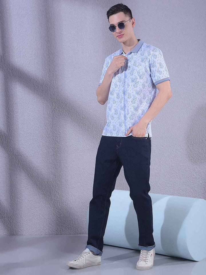 Blue Floral Print T-Shirt
