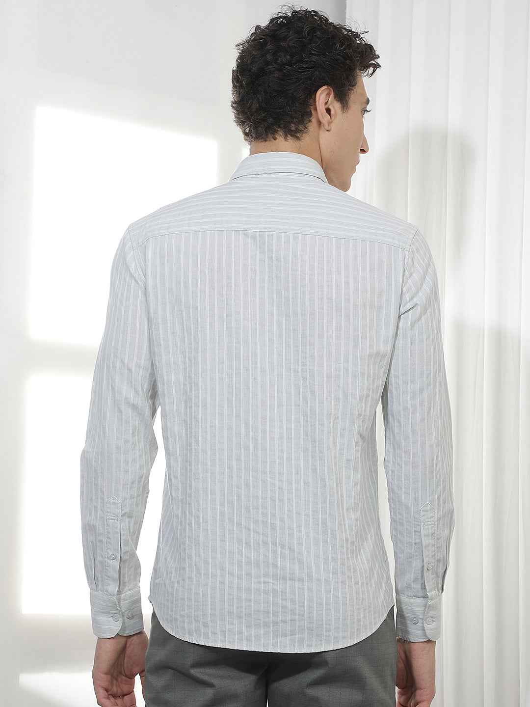 Green Vertical Stripes Shirt
