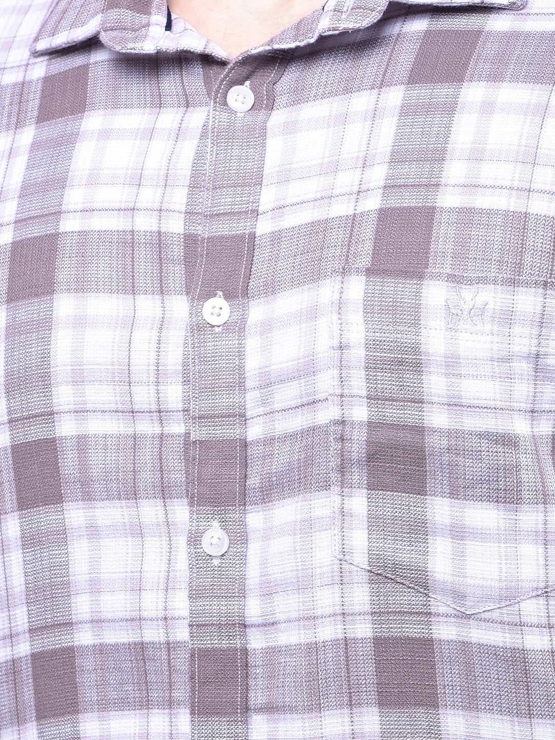 Purple Checked 100% Cotton Shirt