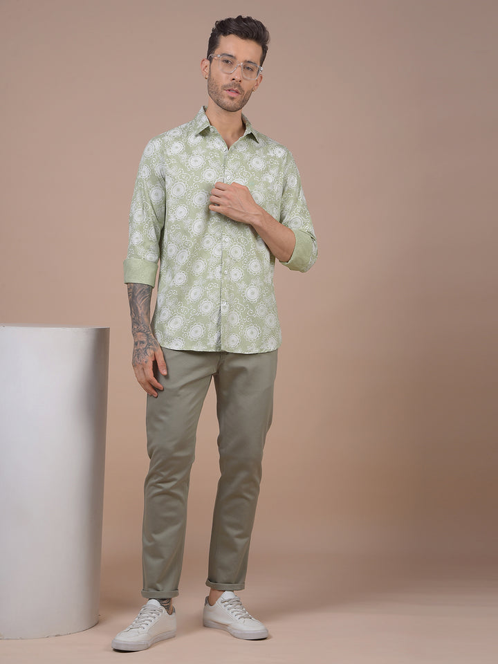 Green Floral Print Shirt