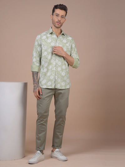 Green Floral Print Shirt