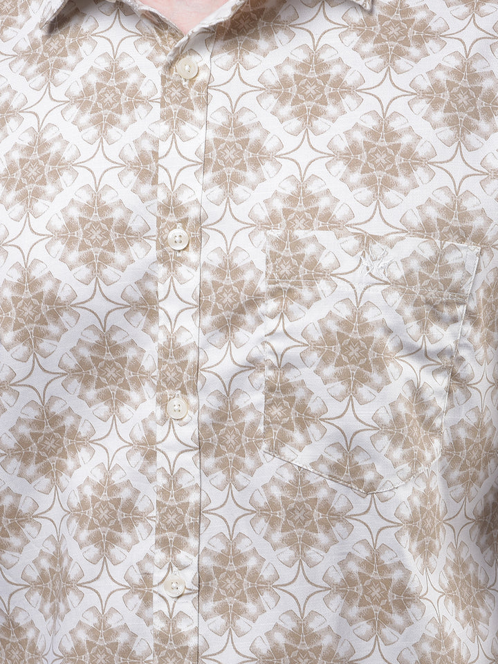 Beige Printed Shirt