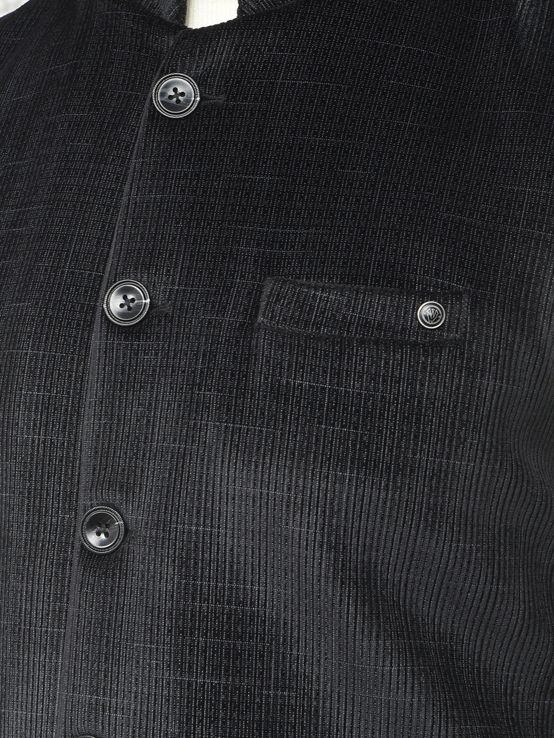 Black Printed Waist Coat