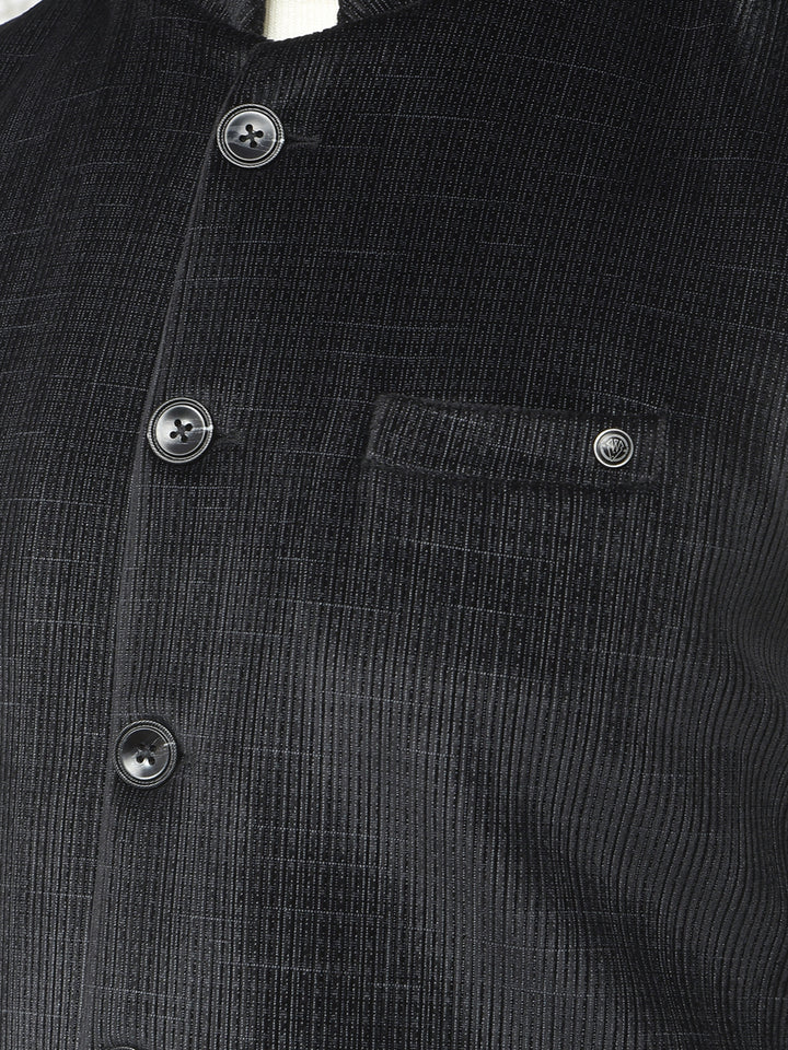 Black Printed Waist Coat