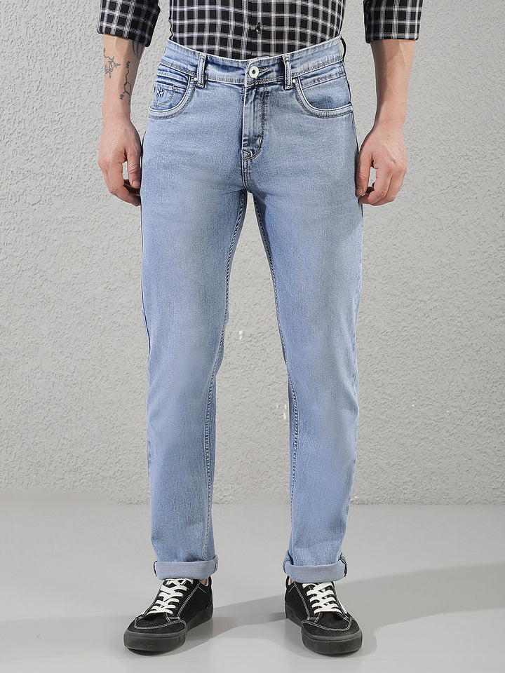 Sky Blue Straight Jeans