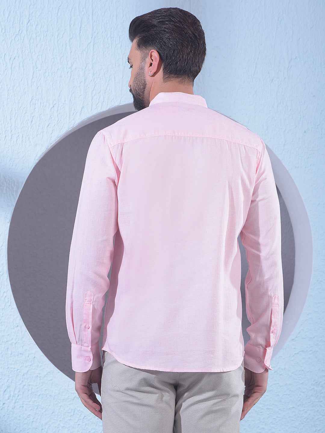 Gentle Blush Pink Linen Kurta