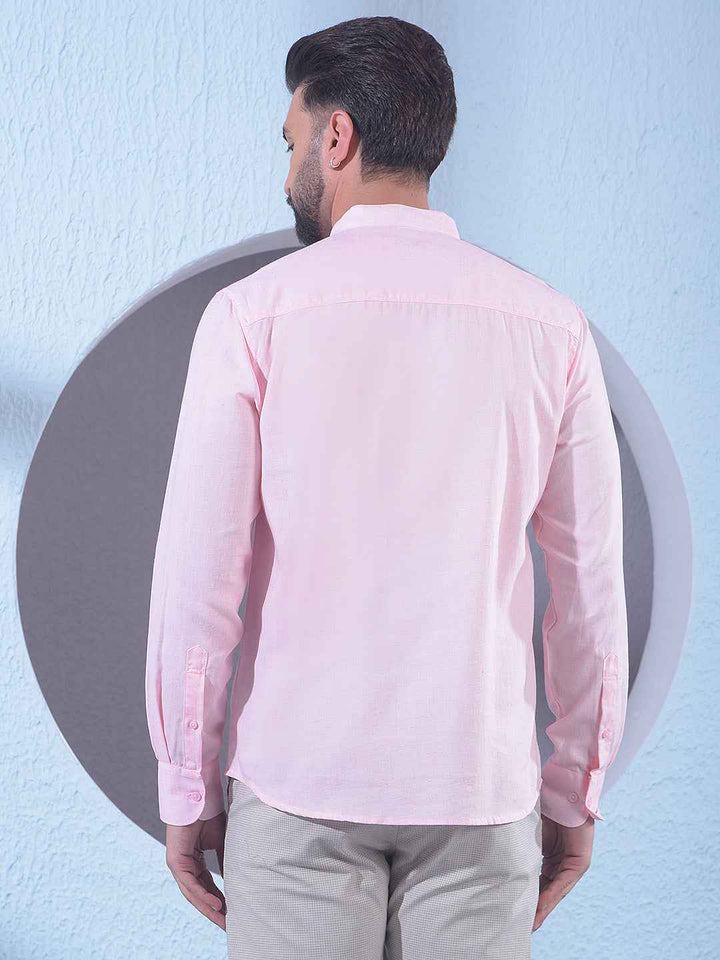 Gentle Blush Pink Linen Kurta