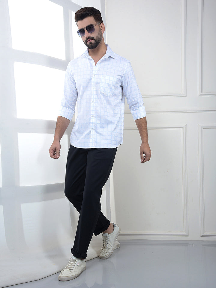 Blue Checked 100% Cotton Shirt