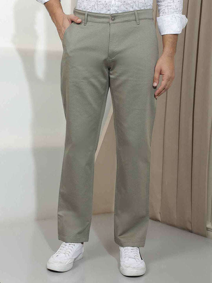 Olive Straight Trousers