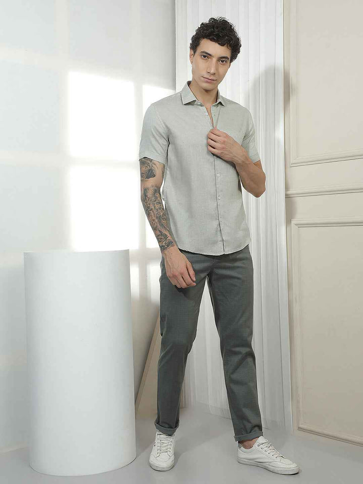 Classic Green Casual Linen Shirt