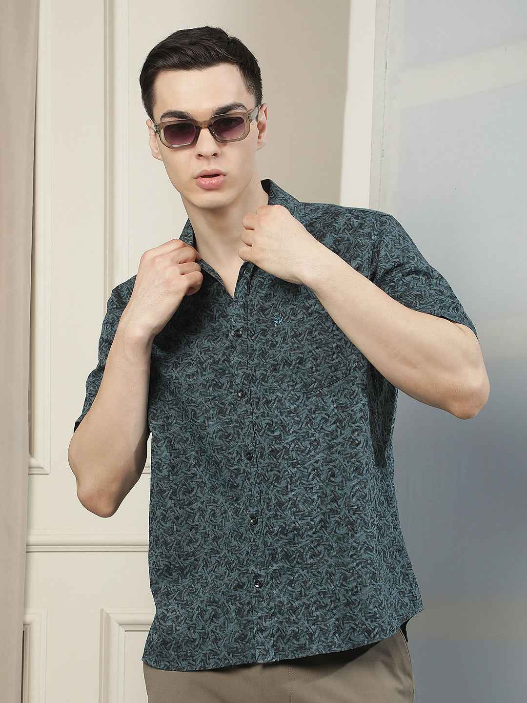 Green Floral Print Shirt