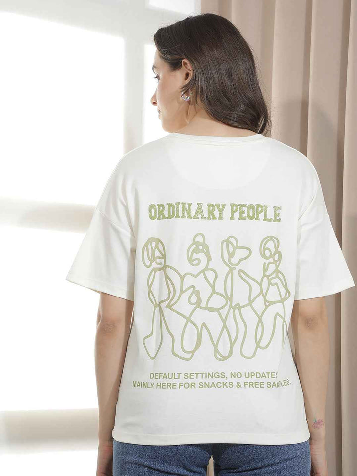 Off White Graphic Printed Oversize T-Shirt
