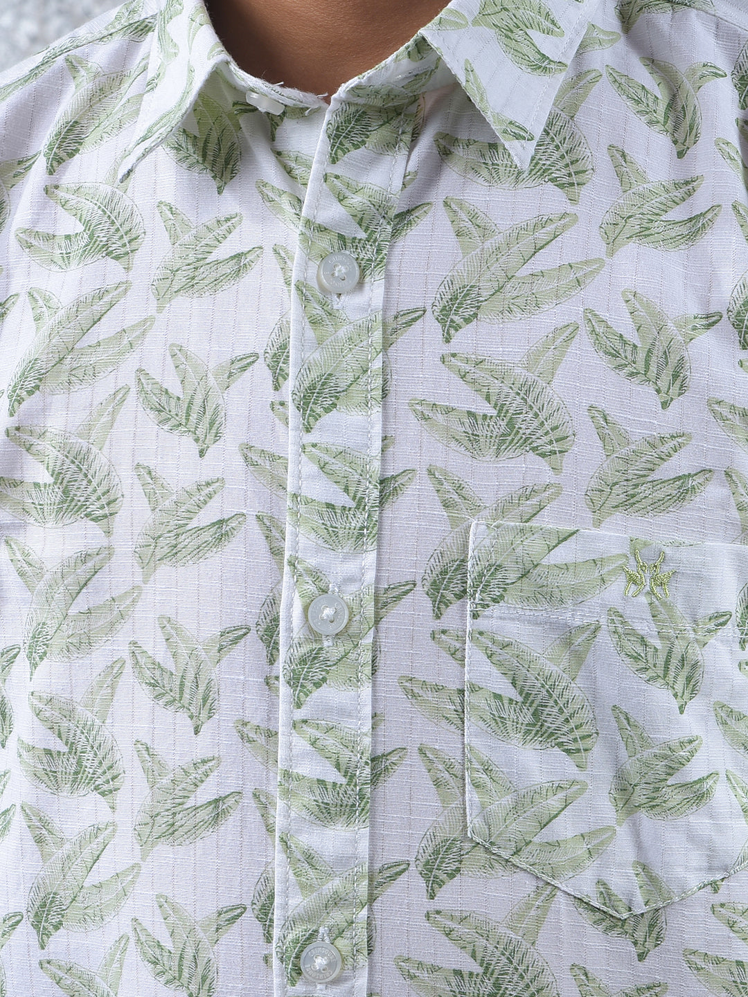 Oversized White Floral Print Shirt