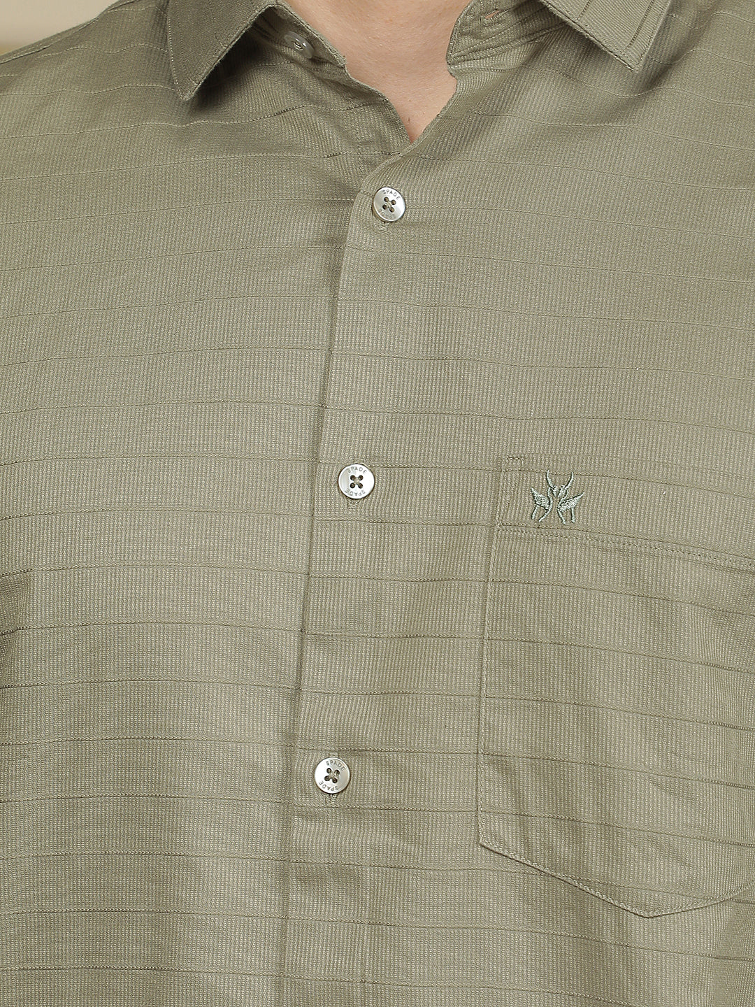 Green Horizontal Stripes Shirt