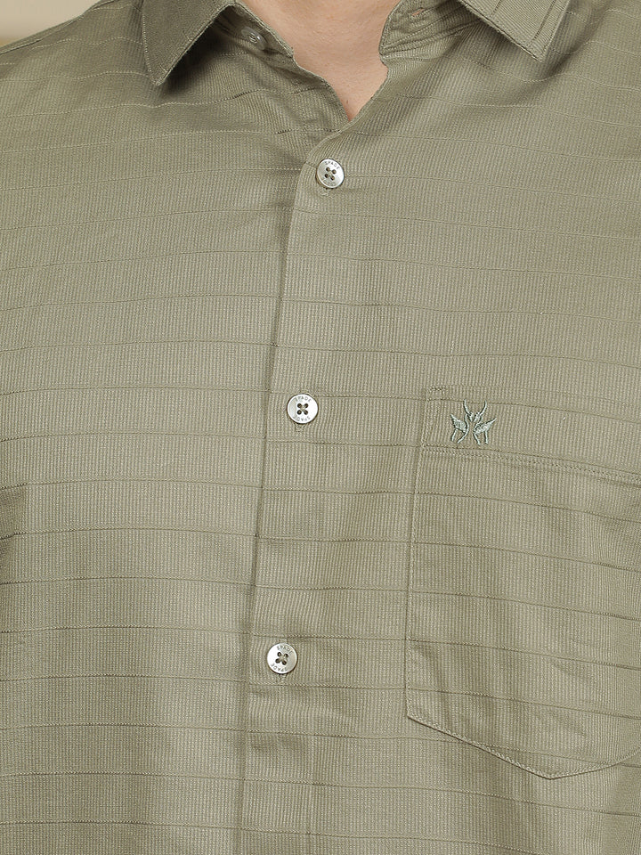 Green Horizontal Stripes Shirt