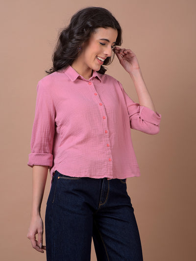 Pink Textured Shirt