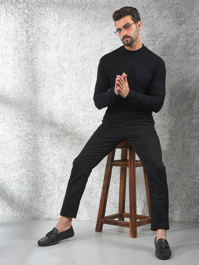 Streetwear Black Jacquard Sweater
