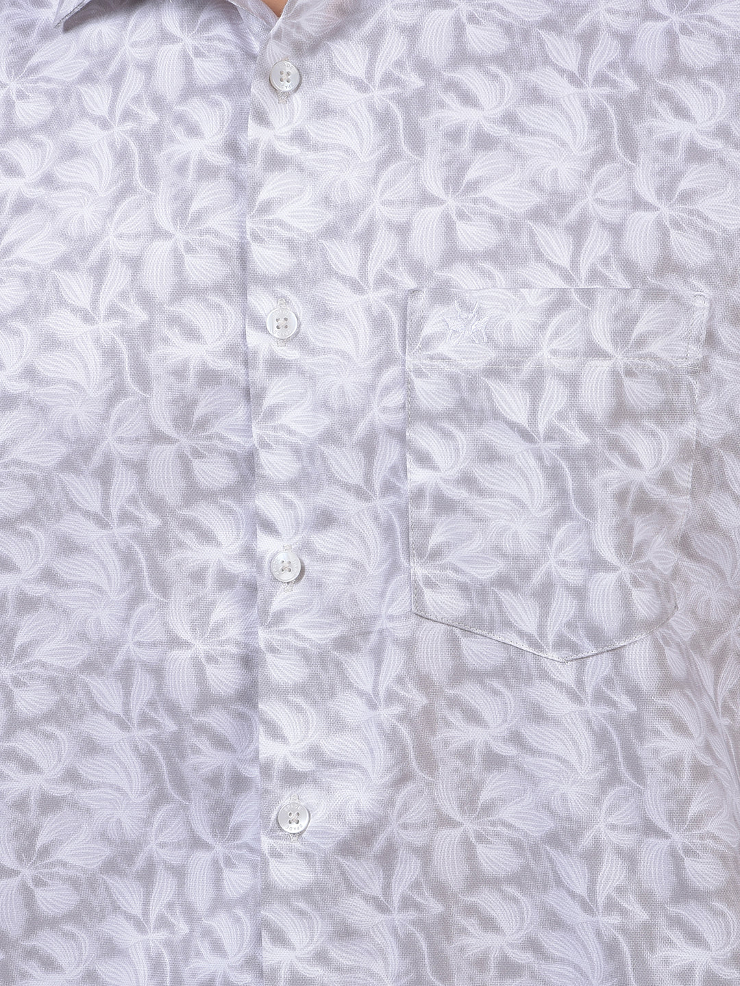 Grey Floral Print Shirt